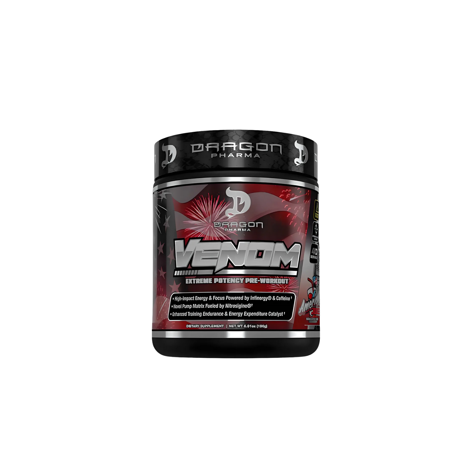 Pre-entreno Dragon Pharma Venom American Juice, 40/20 Porciones