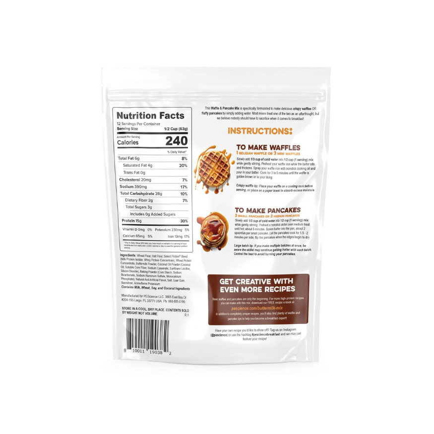 Pescience Protein Pancake & Waffle Mix, 12 Porciones