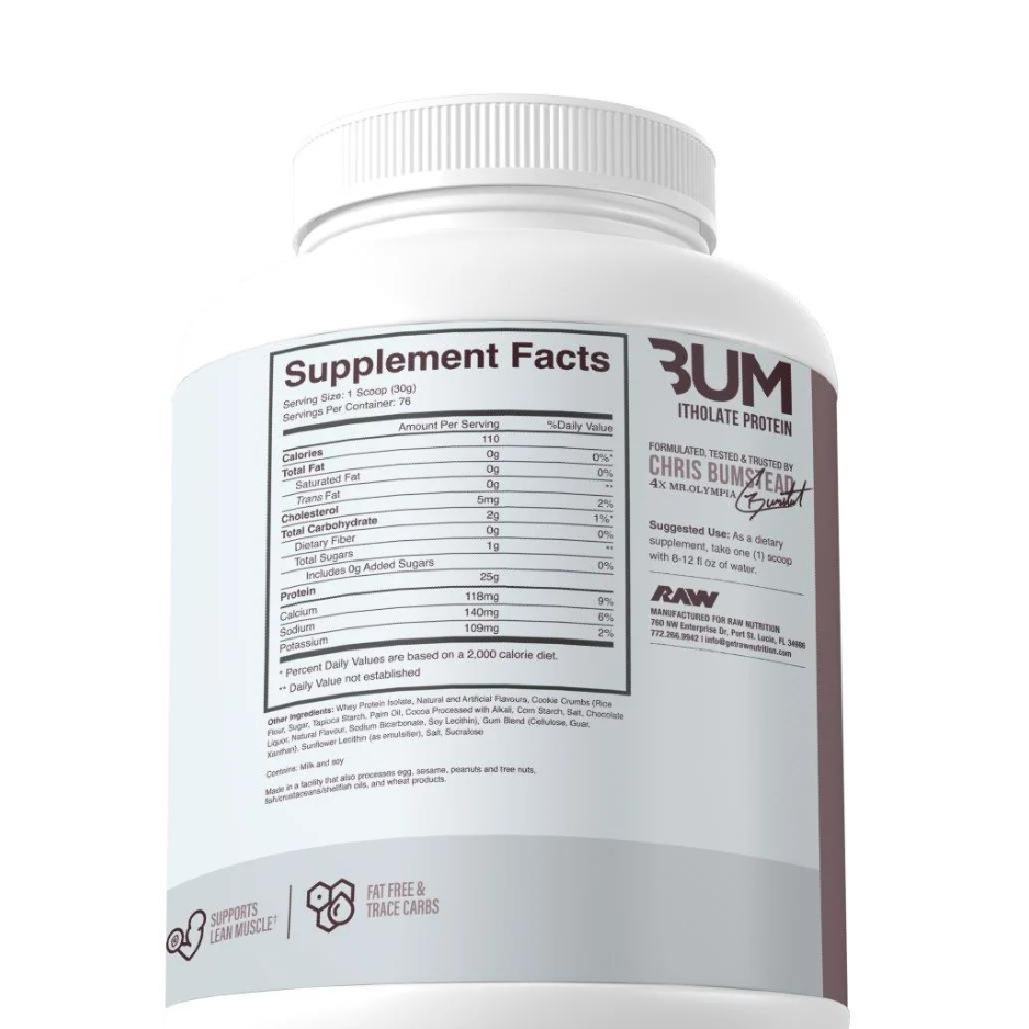 Proteína Raw CBUM Iso Cookies & Cream, 76 porciones