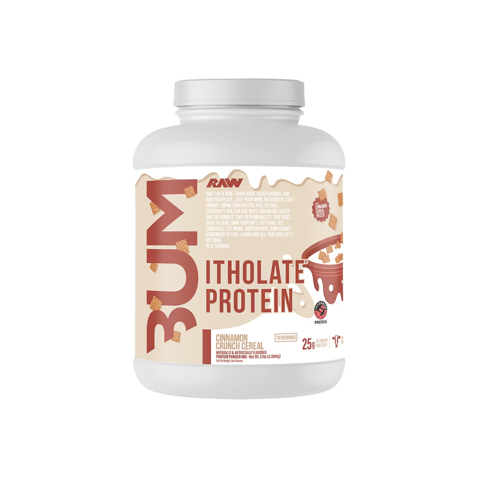 Proteína RAW x BUM Itholate Cinnamon Crunch Cereal, 73 porciones