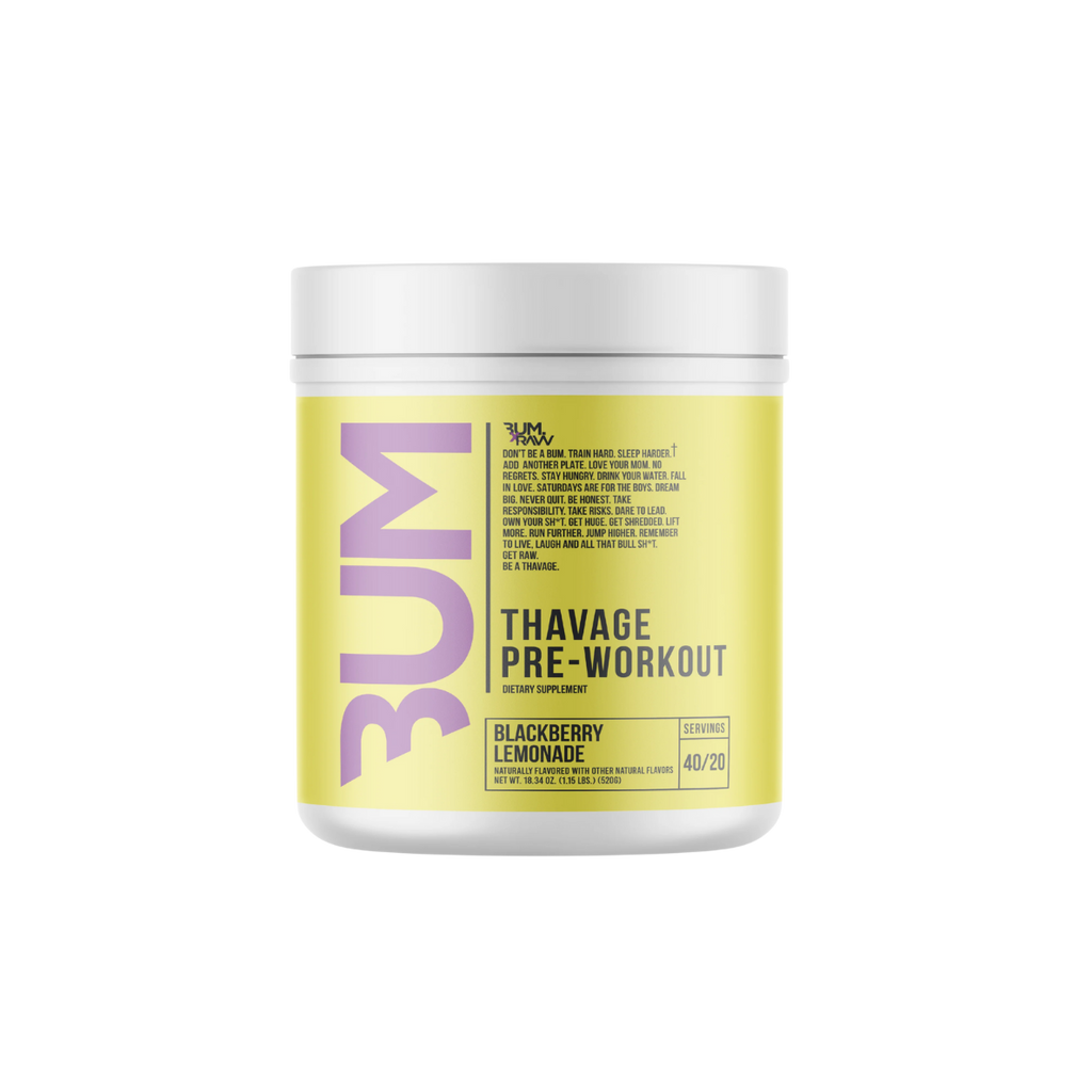 Pre-entreno BUM x RAW Thavage Blackberry Lemonade, 40/20 porciones