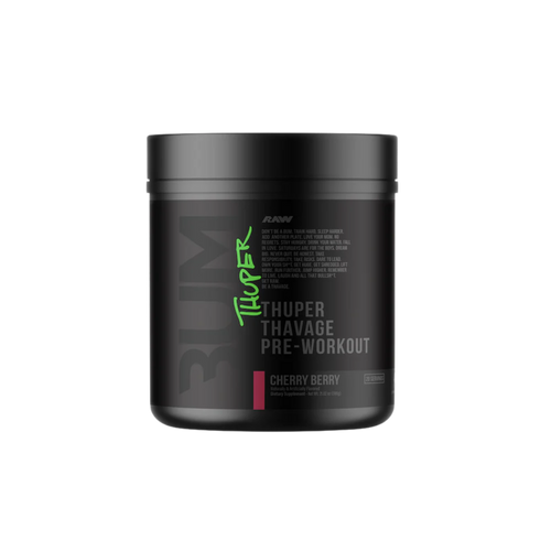BUM x RAW Pre-entreno Thuper Thavage Cherry Berry, 20 Porciones