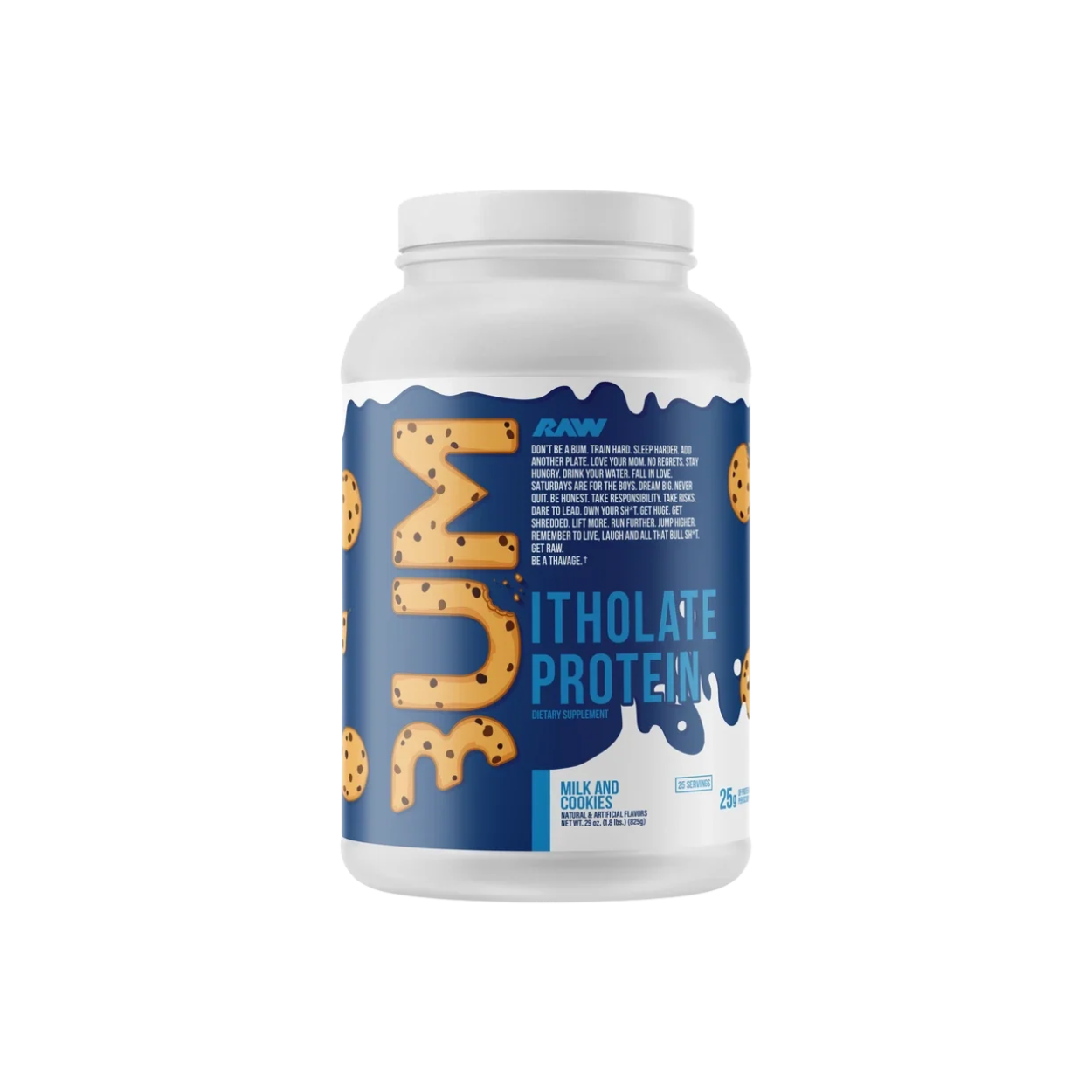 Proteína RAW x BUM Itholate Milk and Cookies, 25 porciones