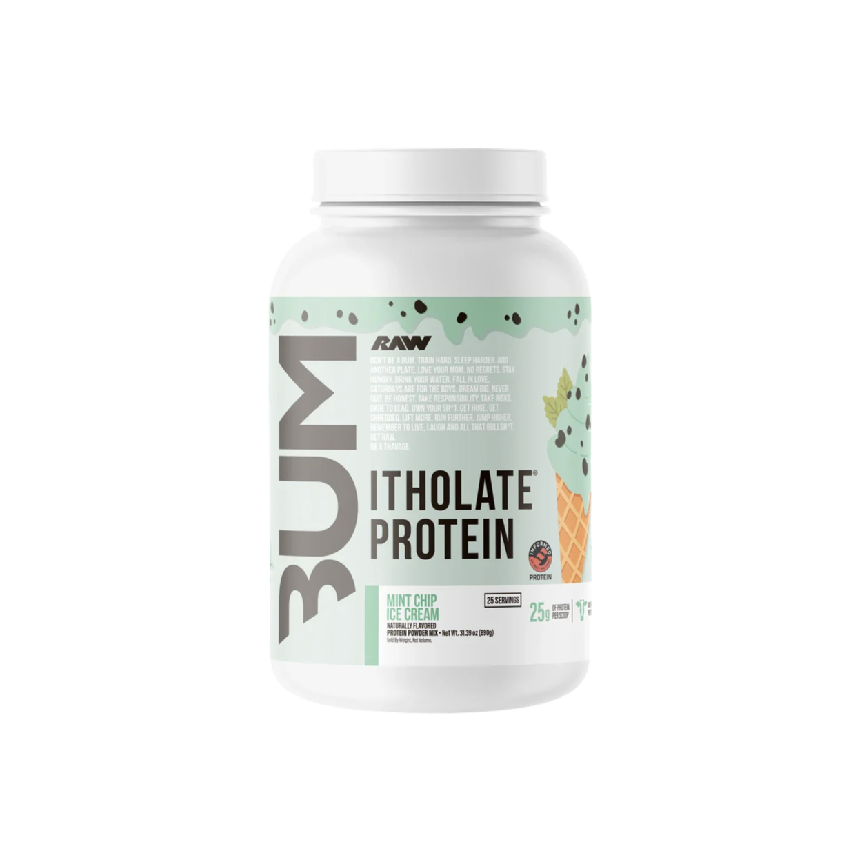 Proteína RAW x BUM Itholate Mint Chip Ice Cream, 25 Porciones
