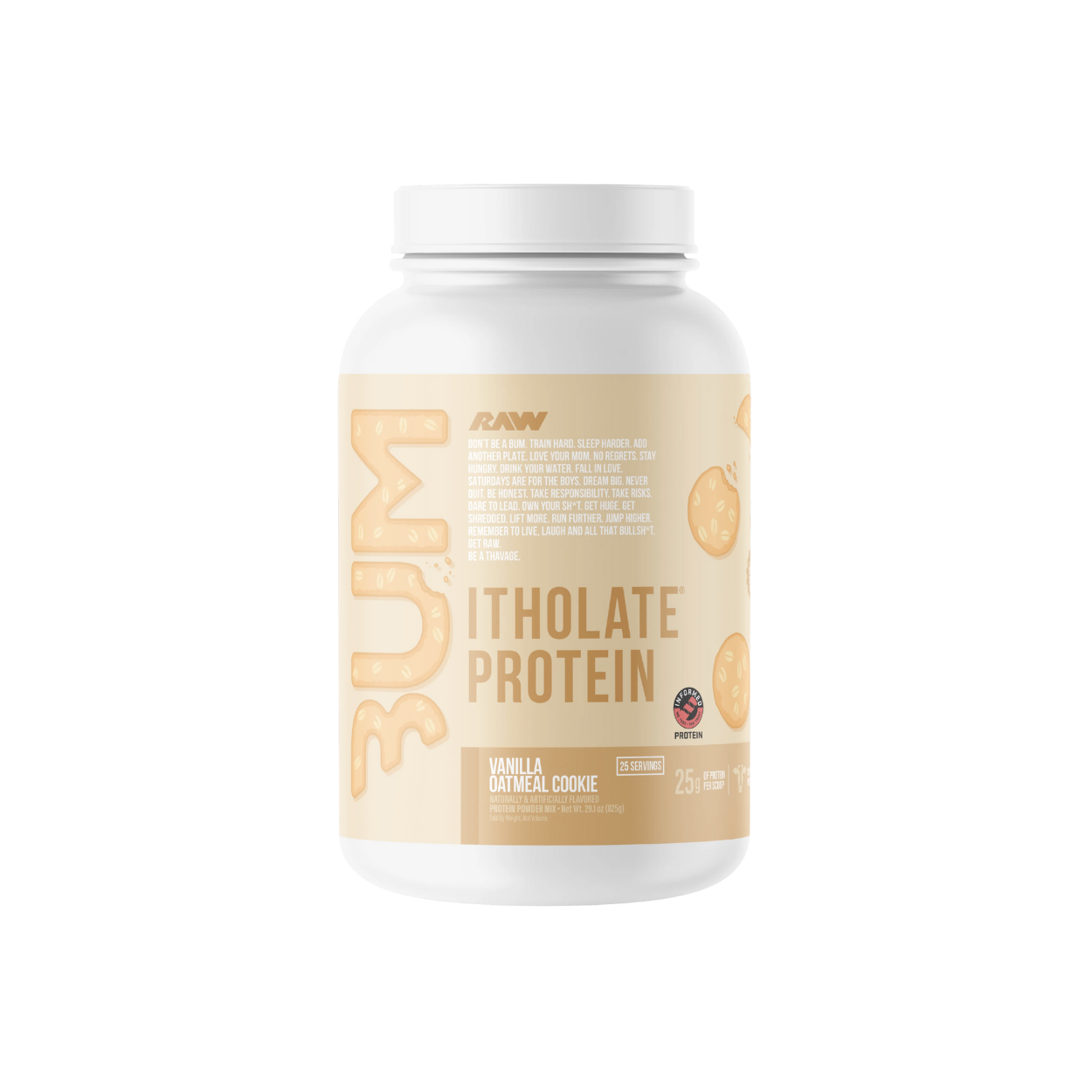 Proteína RAW x BUM Itholate Vainilla Oatmeal Cookie, 25 Porciones