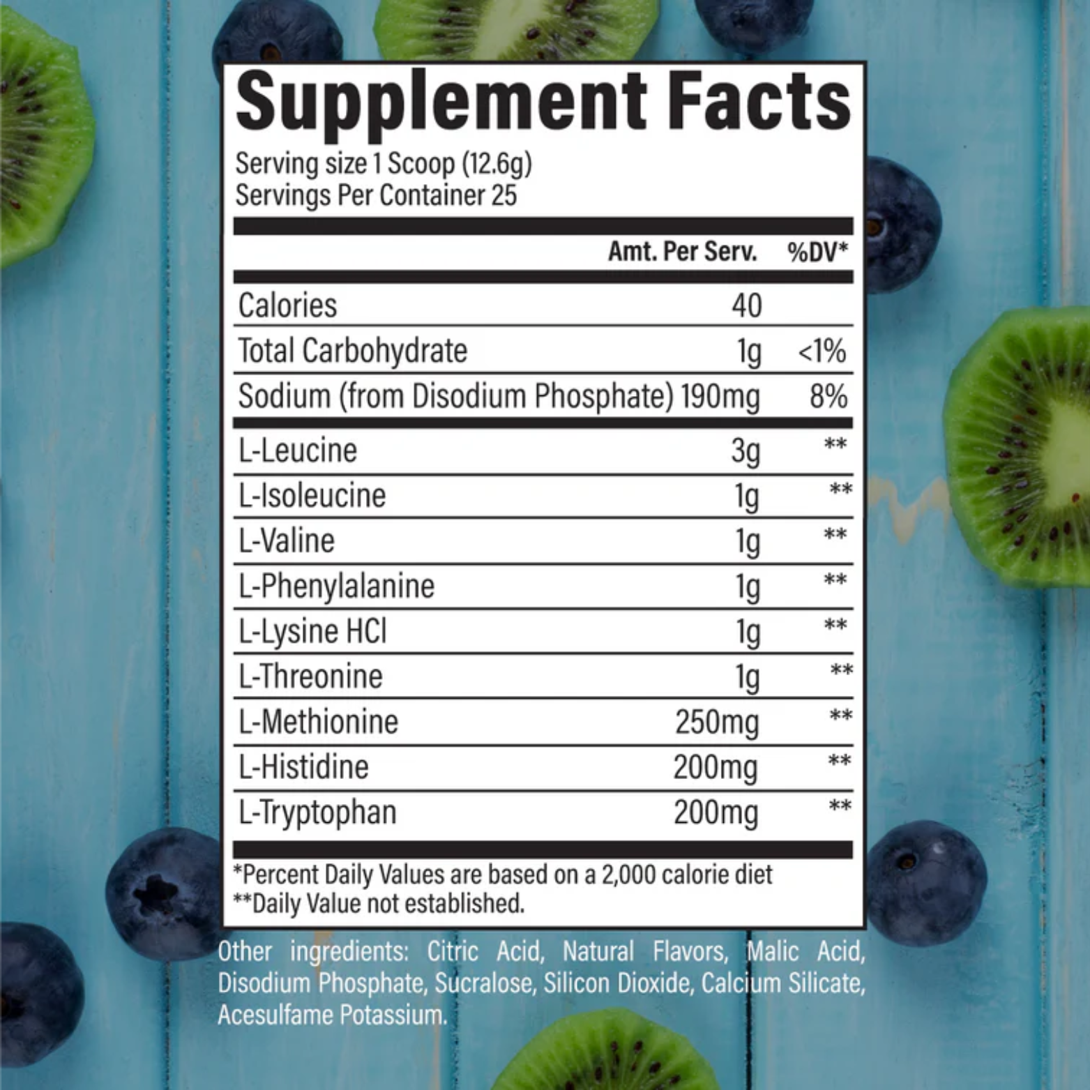 RAW EAA Kiwi Blueberry, 25 Porciones