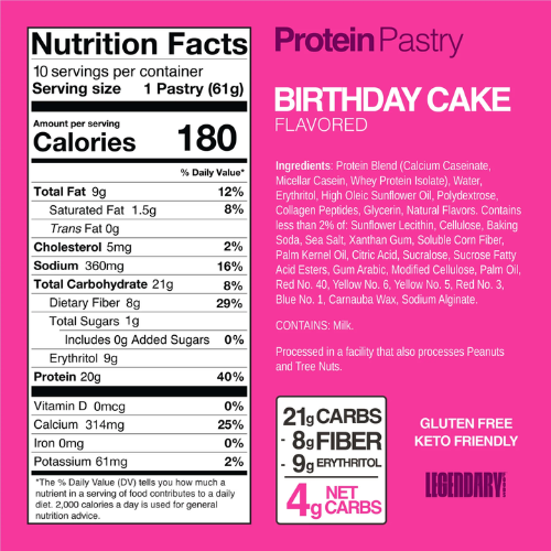 Legendary Foods Protein Pastry Birthday Cake