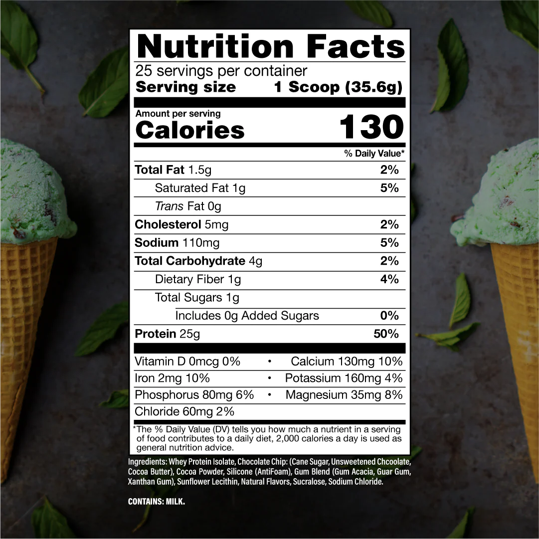 Proteína RAW x BUM Itholate Mint Chip Ice Cream, 25 Porciones