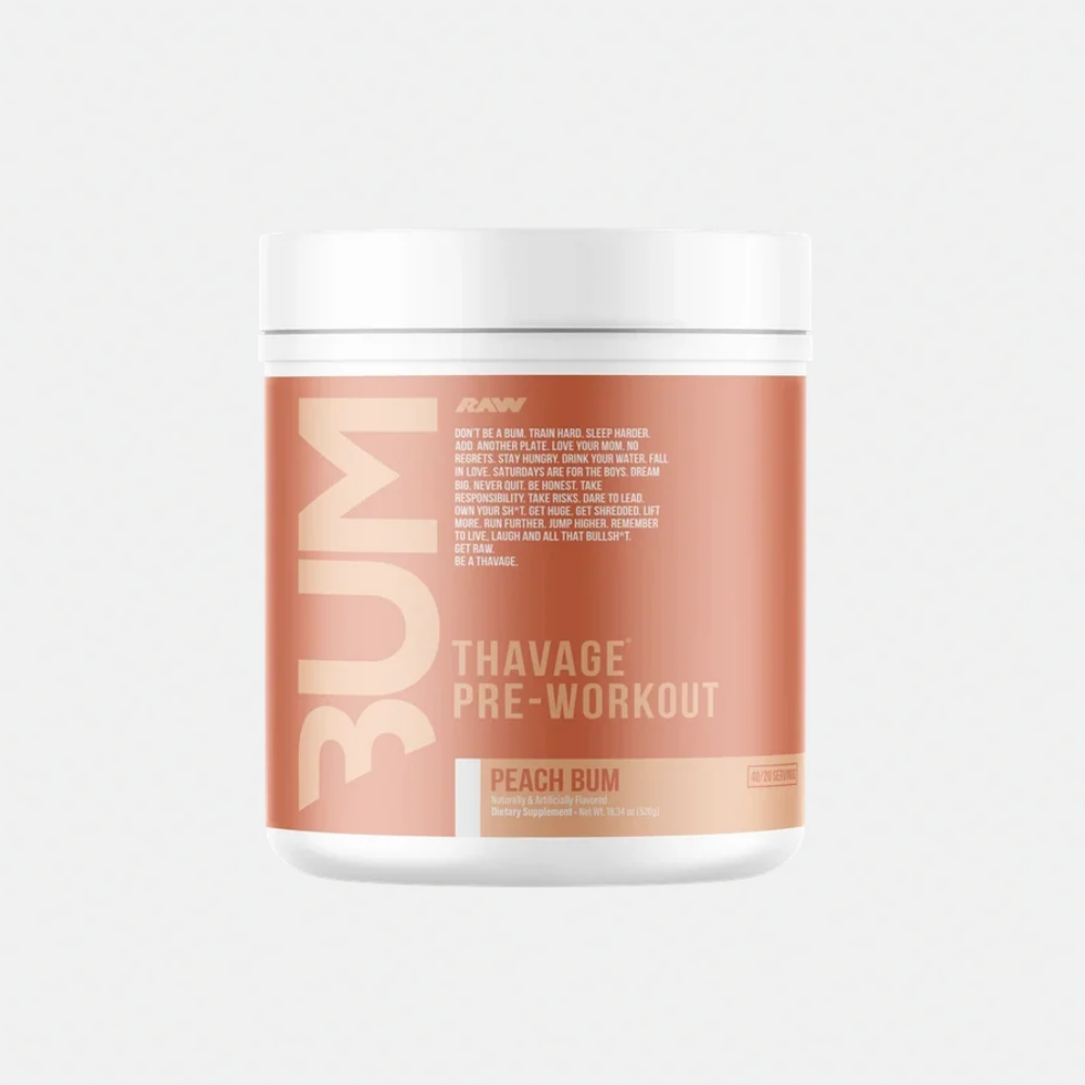Pre-entreno BUM X RAW Thavage Peach BUM, 40/20 porciones