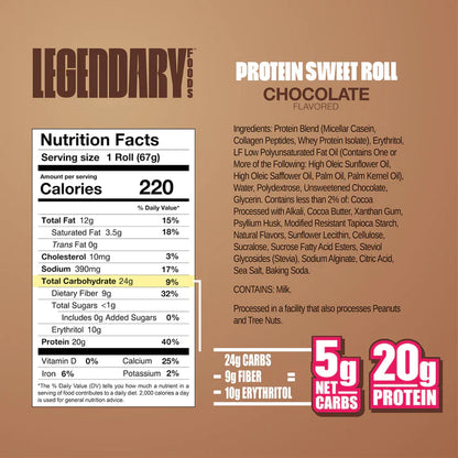 Legendary Foods Protein Sweet Roll Chocolate