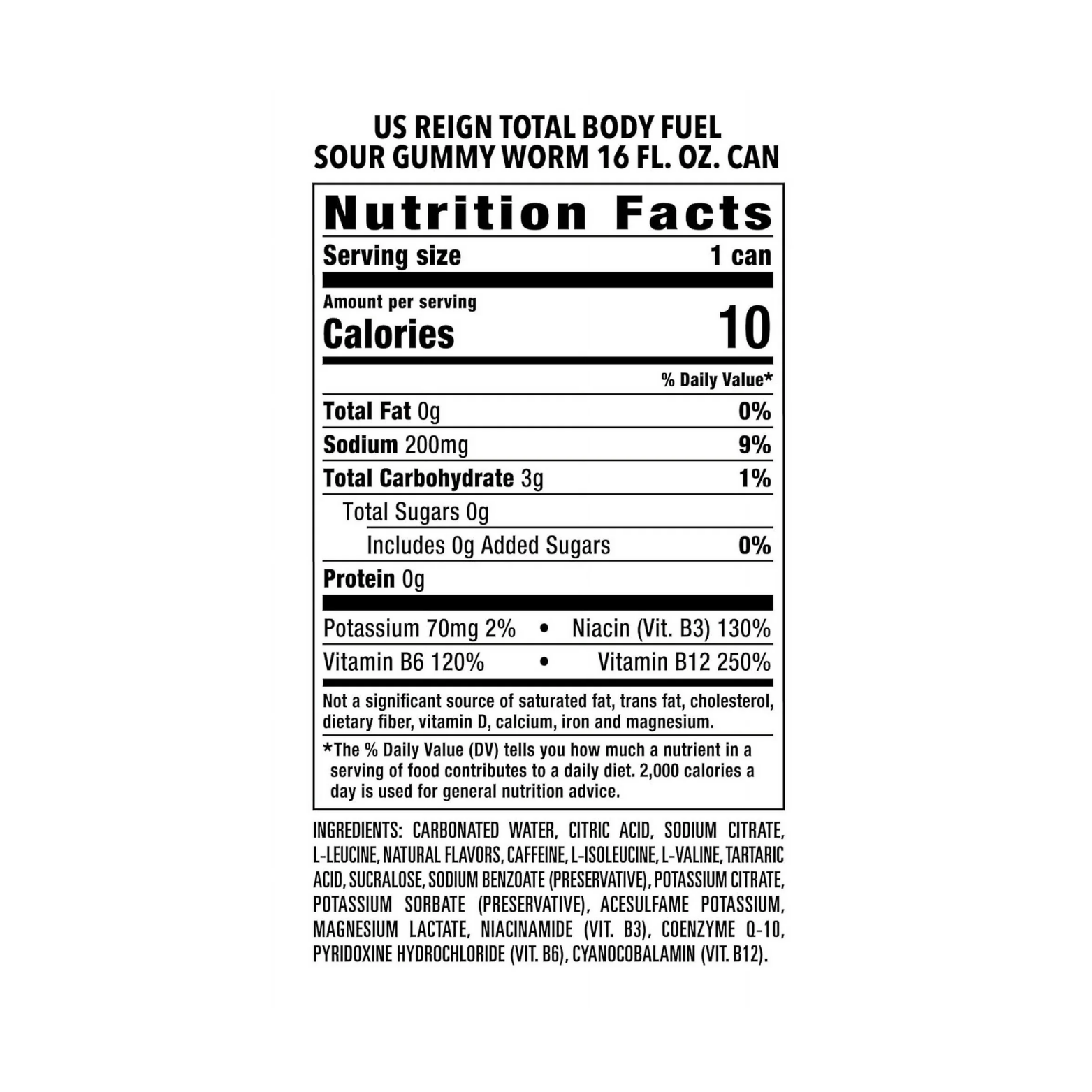 Reign Fuel Sour Gummy Worn 16 oz